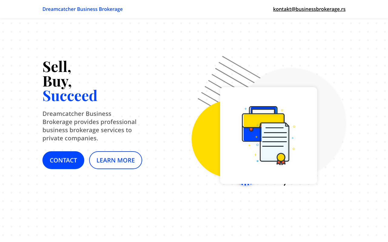  | Landing page for business brokerage company based in Serbia | Serbia, Europe